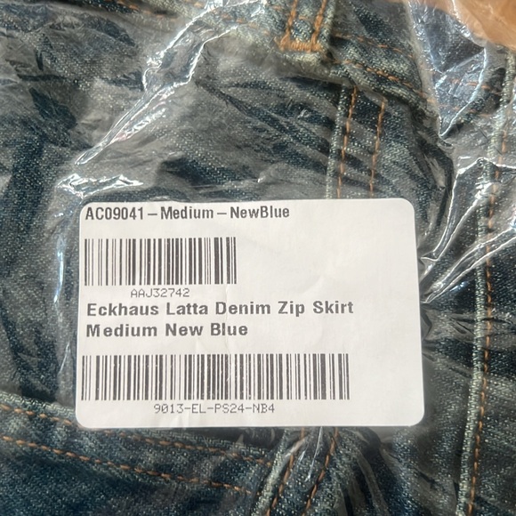 NWT Eckhaus Latta Blue Zip Denim Midi Skirt - Picture 5 of 8